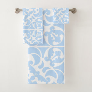 Blue Azulejos Portuguese Spanish Mediterranean Bath Towel Set