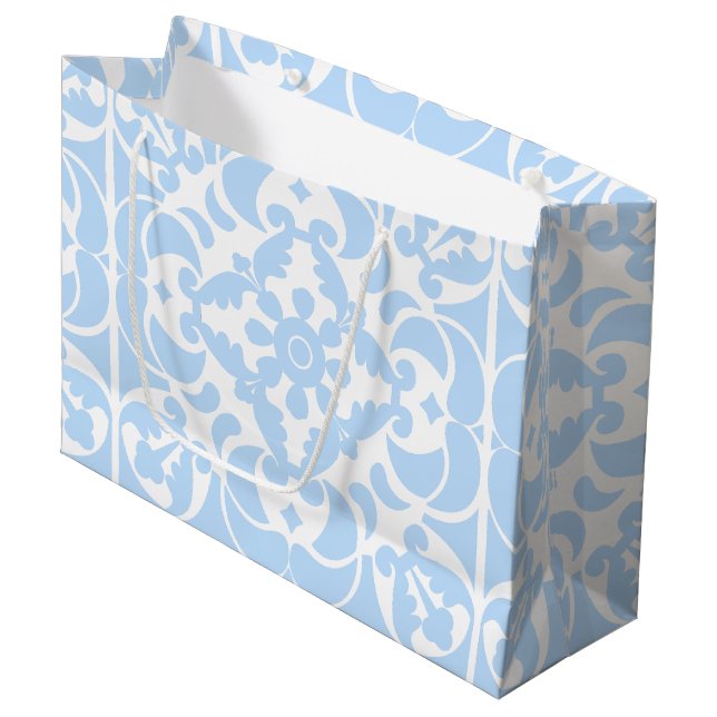  Blue Azulejos Portuguese Spanish Mediterranean Large Gift Bag (Front Angled)