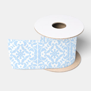 Blue Azulejos Portuguese Spanish Mediterranean Satin Ribbon