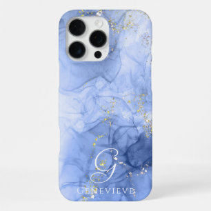 Blue Azure Watercolor Alcohol ink Customisable iPhone 16 Pro Max Case