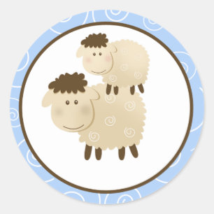 Blue Baa Baa Sheep Envelope Seals / Toppers 20