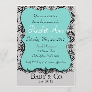 Blue Baby and Co Shower Invitation Card