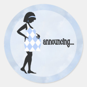 Blue Baby Announcement Stickers