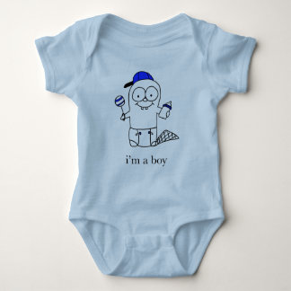 Blue Baby Beaver  for a Boy Baby Bodysuit