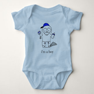 Blue Baby Beaver  for a Boy Bodysuit