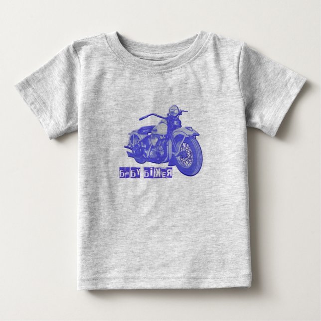 Blue Baby Biker T-Shirt (Front)
