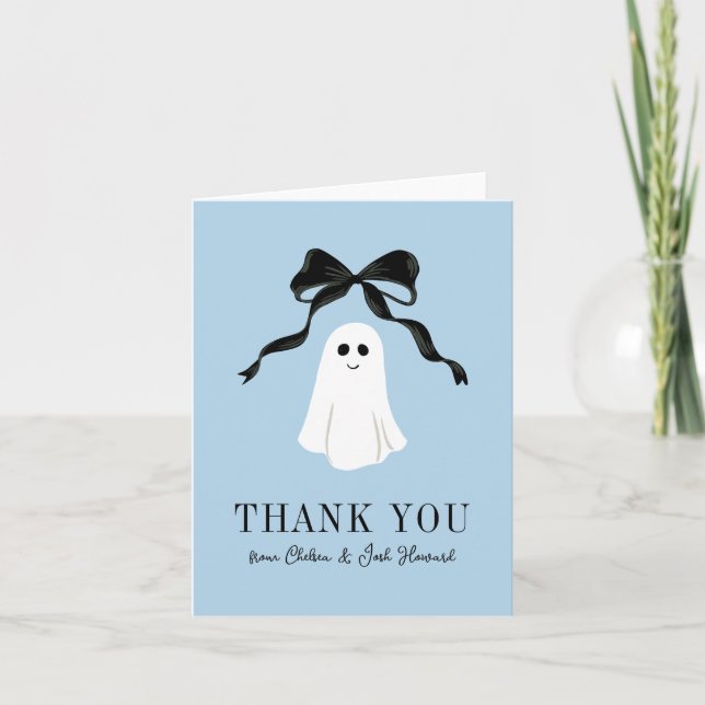 Blue Baby Boo Ghost Halloween Thank You (Front)