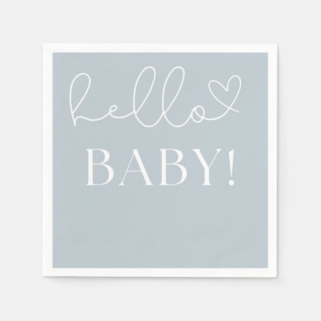 Blue baby boy baby shower  napkin (Front)
