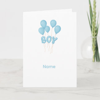Blue Baby Boy Balloon Celebration Card