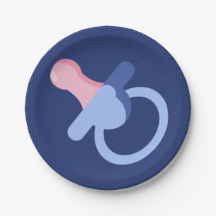 BLUE BABY BOY BINKY PAPER PLATE