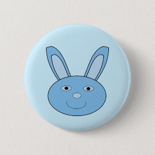 Blue baby Boy Bunny Face Spring Easter 6 Cm Round Badge