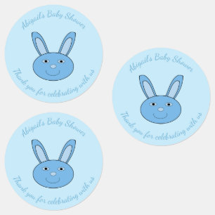 Blue Baby Boy Bunny Face Spring Easter Baby Shower