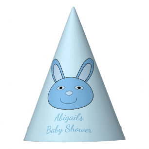 Blue Baby Boy Bunny Face Spring Easter Baby Shower Party Hat