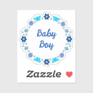 Blue Baby Boy Butterflies and Flowers Custom