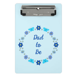 Blue Baby Boy Butterflies and Flowers Custom Mini Clipboard