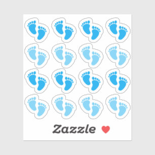 Blue Baby Boy Footprint Newborn Announcement