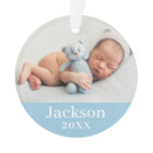 Blue Baby Boy Personalized Name Photo