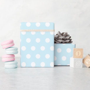 Blue Baby Boy Polkadots Modern Baby Shower Wrapping Paper