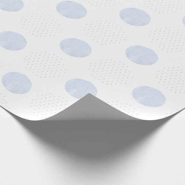 Blue Baby Boy Polkadots Watercolor Baby Shower Wrapping Paper (Corner)