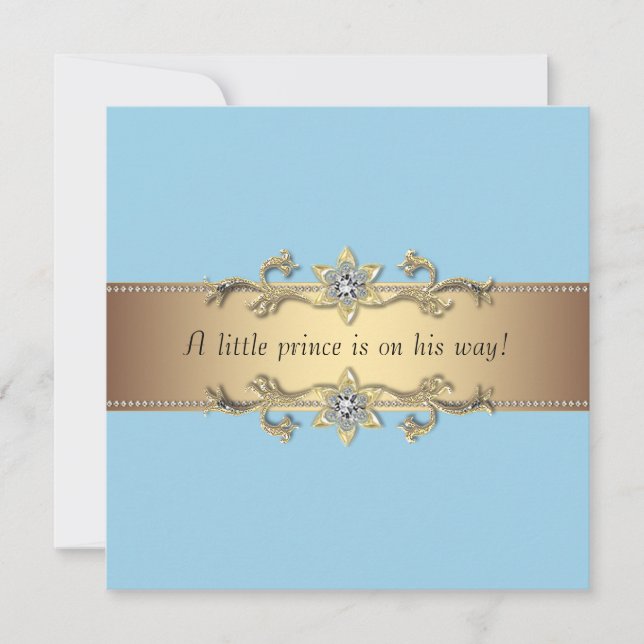Blue Baby Boy Prince Shower Invitation (Front)