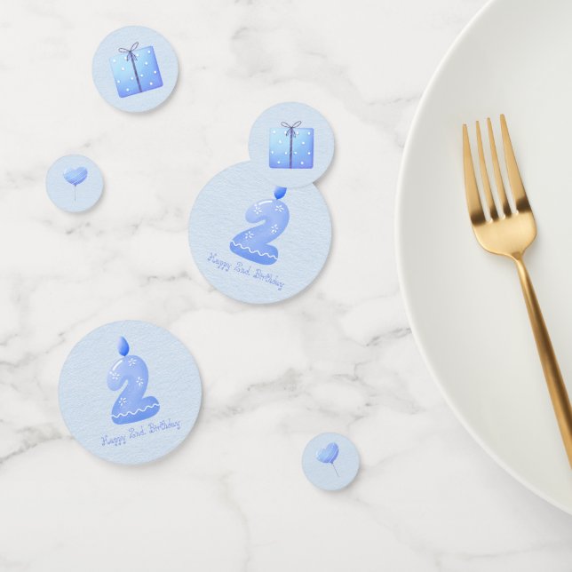 Blue Baby Boy Second Birthday Confetti (Group)
