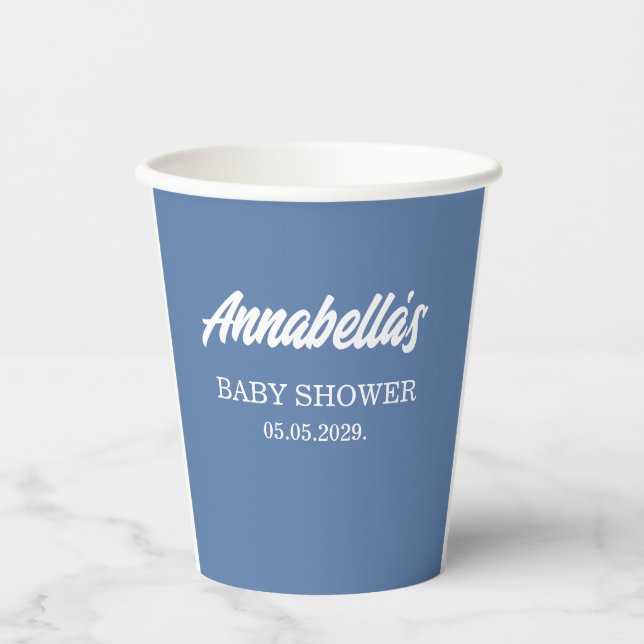 Blue Baby Boy Shower  Paper Cups (Front)