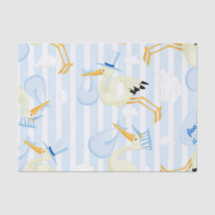 Blue Baby Boy Stork Tissue Paper