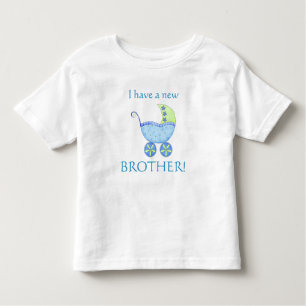 Blue Baby Buggy "I have a New Brother" Toddler Toddler T-Shirt