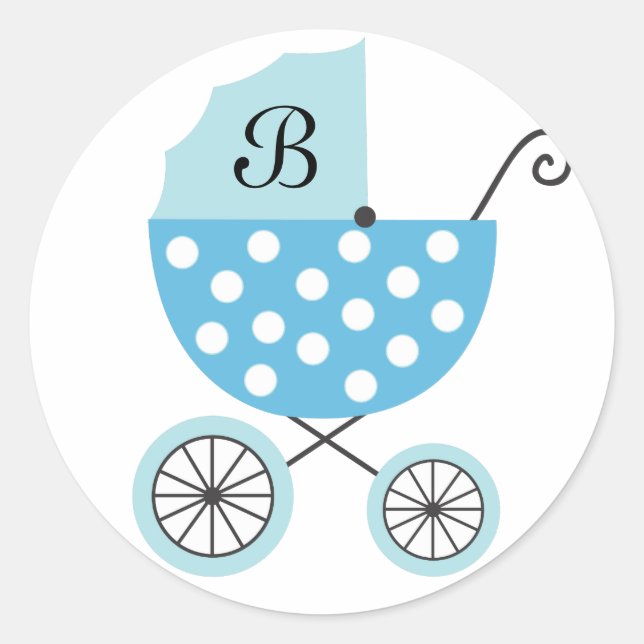 Blue Baby Carriage Stickers (Front)