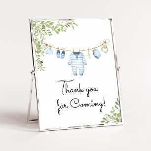 Blue Baby Clothes Baby Shower Thank You For Coming Poster