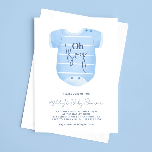 Blue Baby Clothes Boy Baby Shower Invitation (Creator Uploaded)