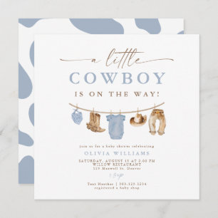 Blue Baby Clothesline Little Cowboy Baby Shower