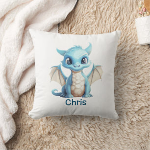 Blue Baby Dragon Chinese New Year 2024 Cushion