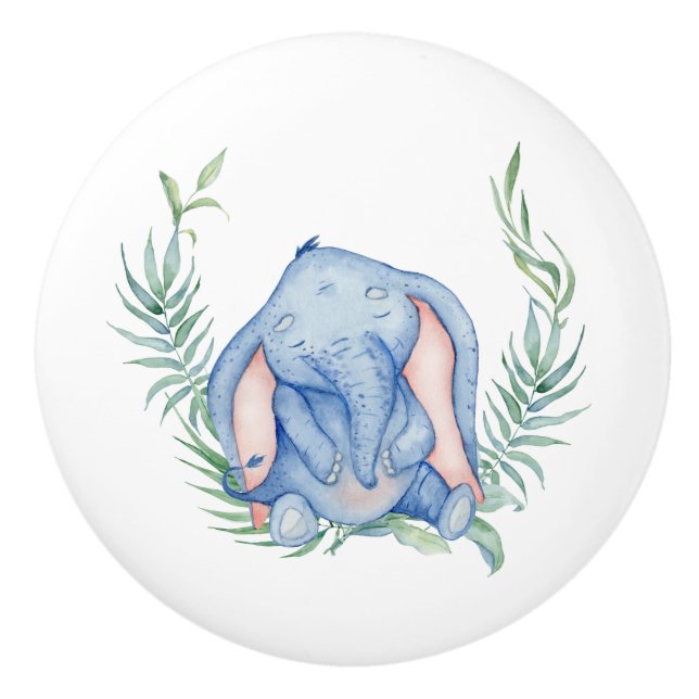 Blue Baby Elephant Drawer Knobs (Front)