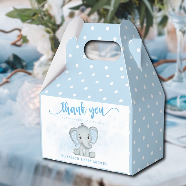 Blue Baby Elephant Little Peanut Baby Shower Favour Box (Creator Uploaded)