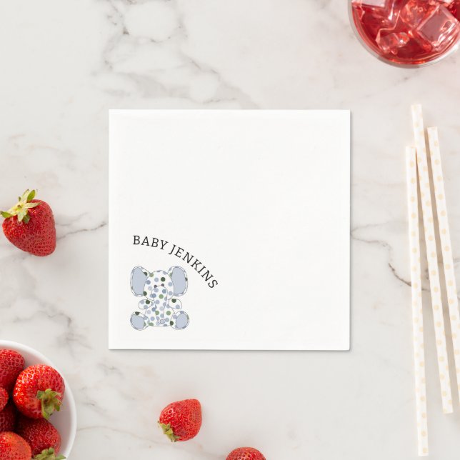 Blue Baby Elephant Napkin (Insitu)