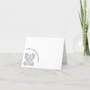 Blue Baby Elephant Thank You Card