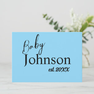 Blue Baby Est. Year Grandparent Announcement