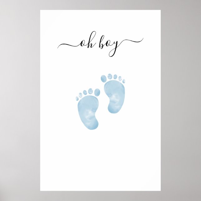 Blue Baby Feet Baby Shower Welcome Sign Baby Boy (Front)