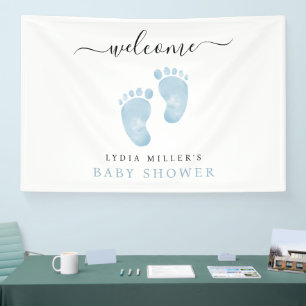 Blue Baby Feet Baby Shower Welcome Sign Baby Boy