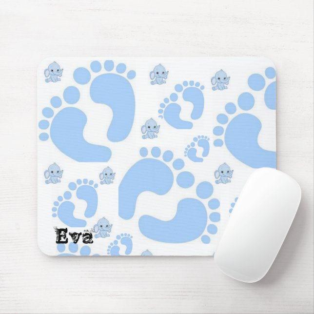 Blue Baby Feet Boy Mouse Pad! Mouse Pad (With Mouse)