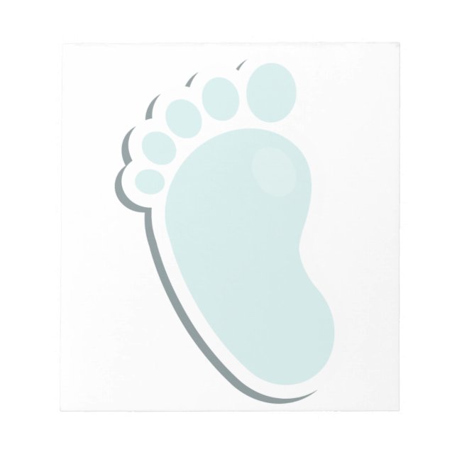 Blue Baby Footprint Baby Shower Notepad (Front)