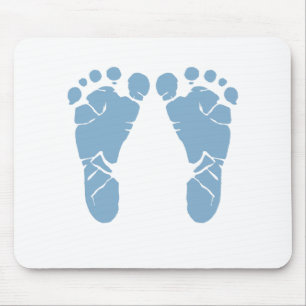 Blue baby footprints mouse pad