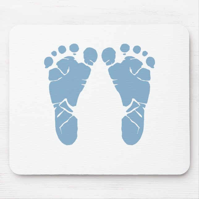 Blue baby footprints mouse pad (Front)