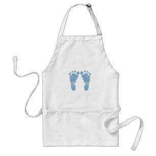 Blue baby footprints standard apron