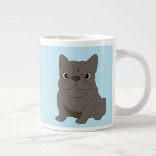 Blue Baby French Bulldog, blue Large Coffee Mug