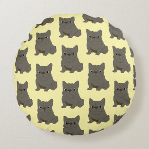 Blue Baby French Bulldog, yellow Pillow Case