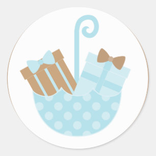 Blue Baby Gifts in Umbrella Classic Round Sticker