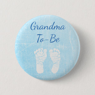 Blue Baby  Grandma to be Baby Shower Button
