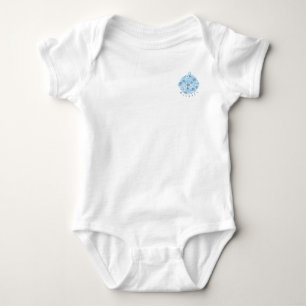 Blue Baby Head Pattern Baby Boy  Bodysuit